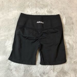 Aurola Black Women's Scrunch Bike Shorts